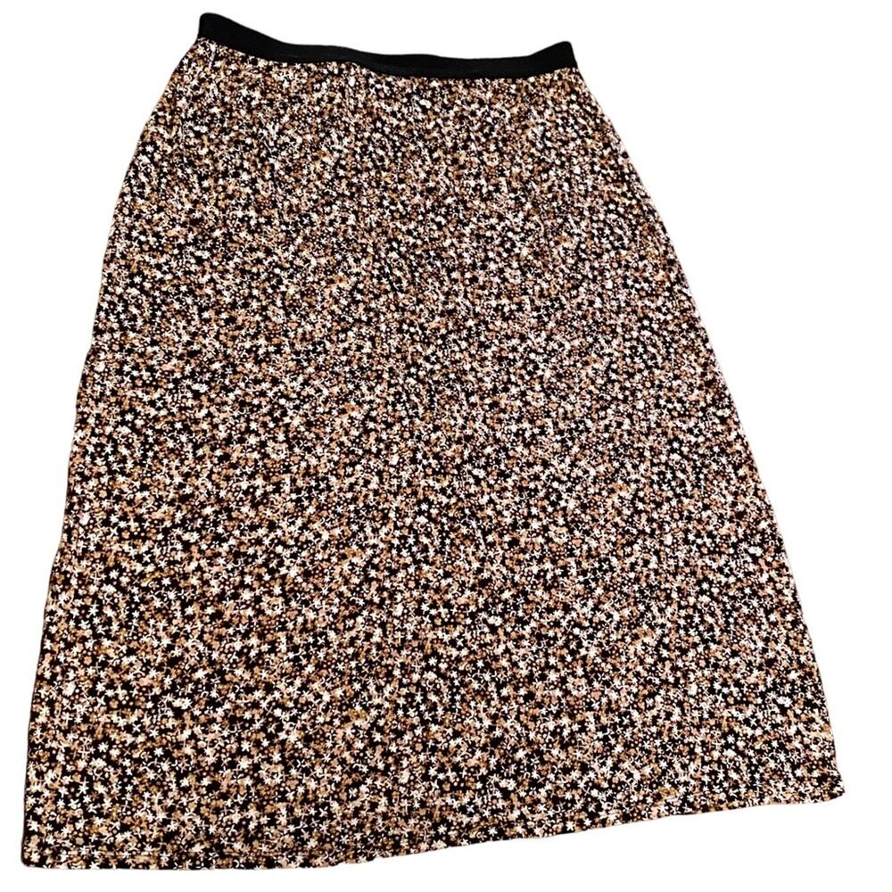 J. Jill Size Small Multicolor Ditsy Floral Midi Skirt with Elastic Waistband Y2K